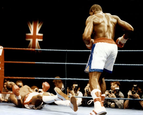 Carl Williams v Frank Bruno at the National Exhibition Centre, Birmingham, 1993 - Williams is floored in the final round by Bruno Fleet Streets Finest