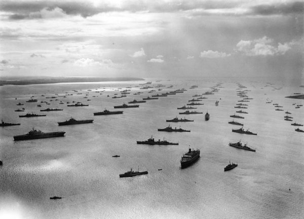 aerial view of the Royal Navy Coronation celebrations June 1953