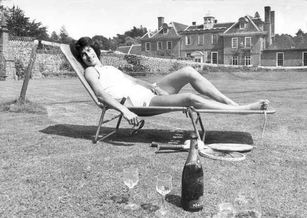 ennis Player Virginia Wade relaxing in the sun at home in Kent