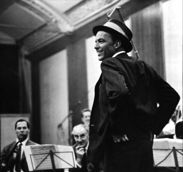 Frank Sinatra, singer and actor at CTS Studios in Bayswater, London, England, June 1962 with Robert Farnon and His Orchestra. Great Songs from Great Britain